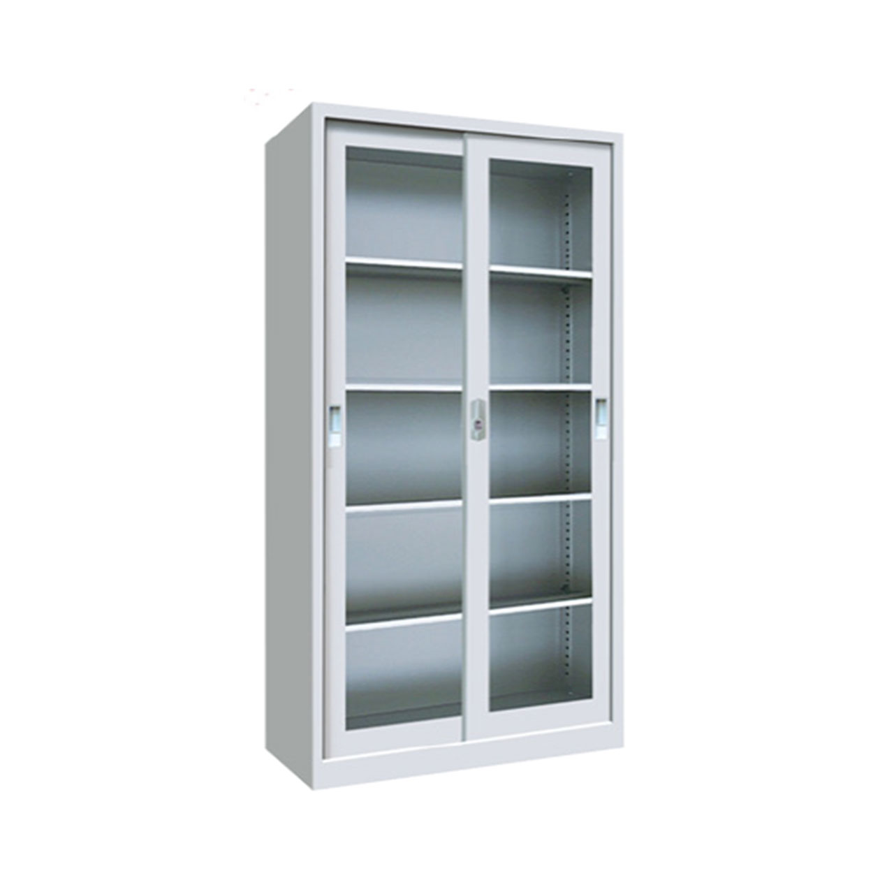 5-Layer Steel Cabinet with Glass Sliding Doors - Draf Office Furniture