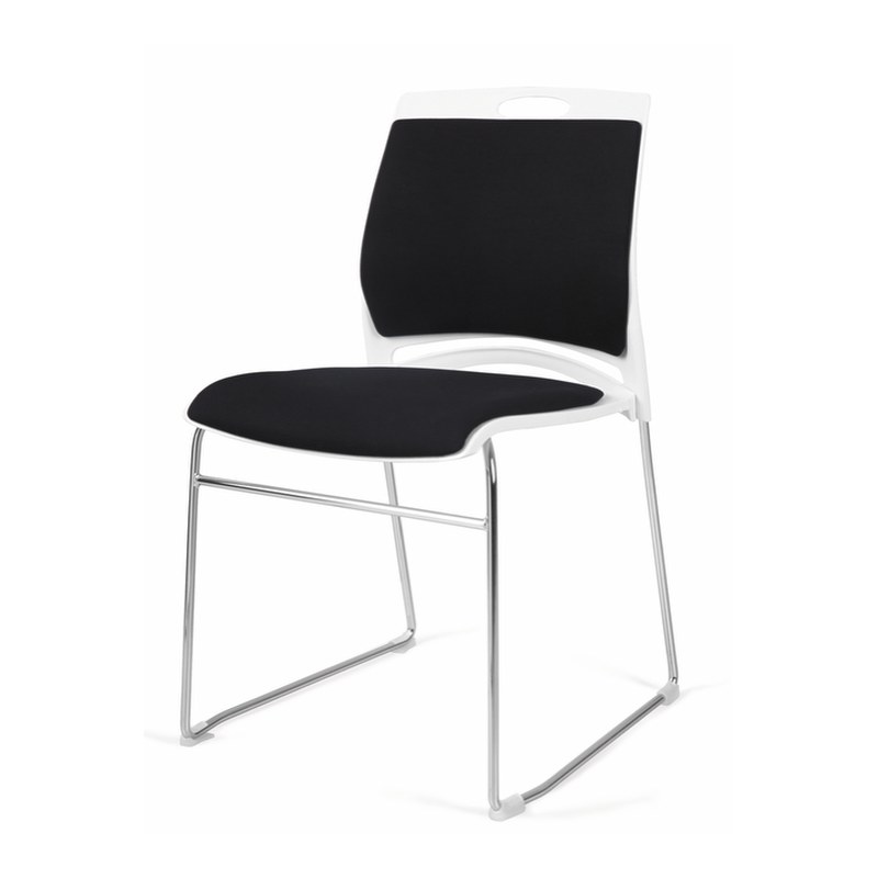 Neo Stack Chair 2F Neo Stack Chair 2F White Frame Black Fabric